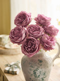 Shabby Chic pink artificial peony stems 57cm, imported from the UK
