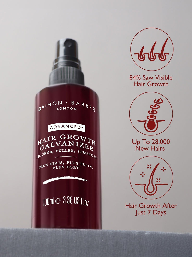 Daimon Barber Advanced+ Hair Growth Galvanizer Spray 100ml - British product