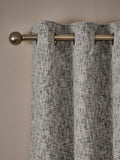 Grey Textured Chenille Super Thermal Eyelet Curtains