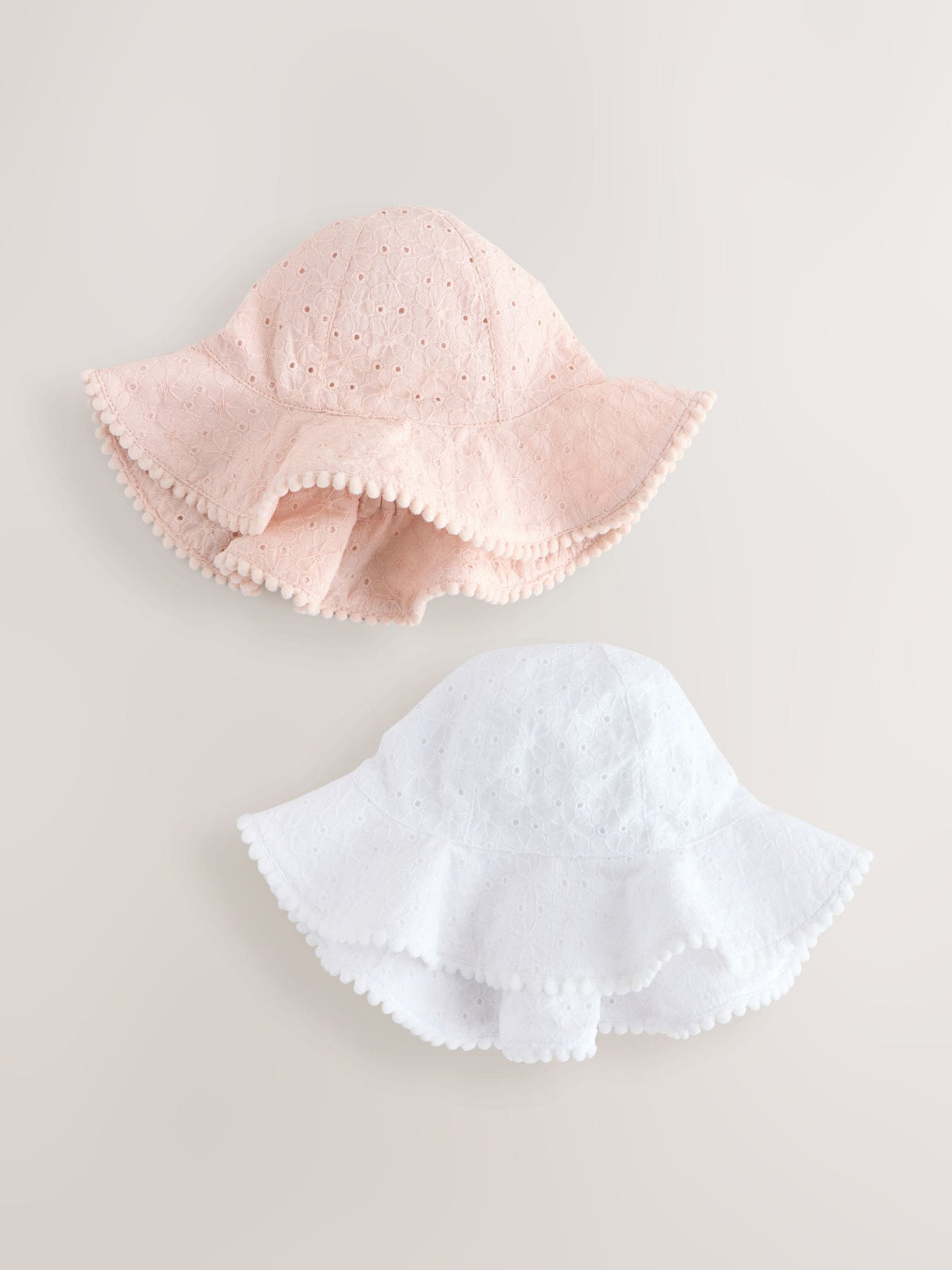 Baby bucket hat 2-pack pink and white (British brand)