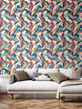 Hoopla Walls Navy Twist Leafy wallpaper 10M, UK version