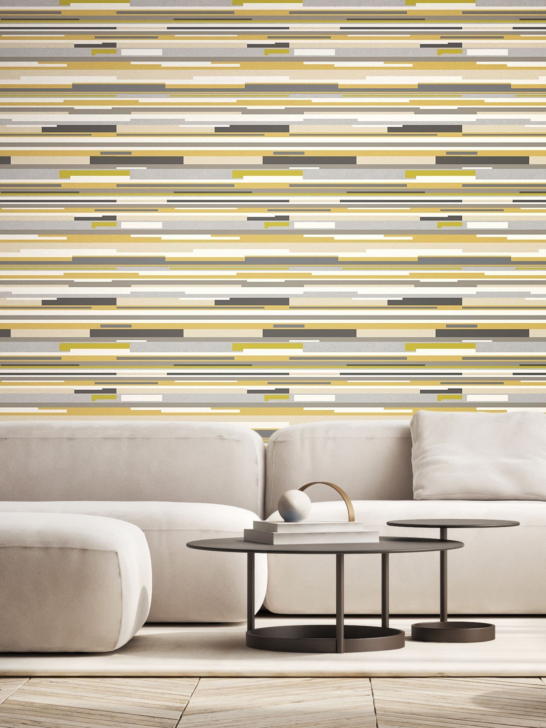 Hoopla Walls olive green stripe wallpaper 10m roll - British product