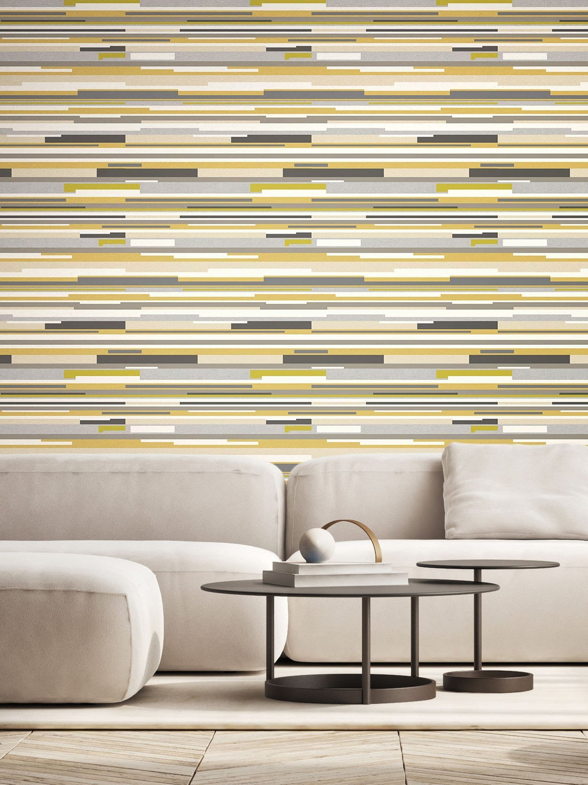Hoopla Walls olive green stripe wallpaper 10m roll - British product