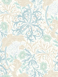 Hoopla Walls soft blue seaweed garden wallpaper 10m (British brand)