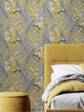 Hoopla Walls Mustard Wild Ferns wallpaper 10m - British product