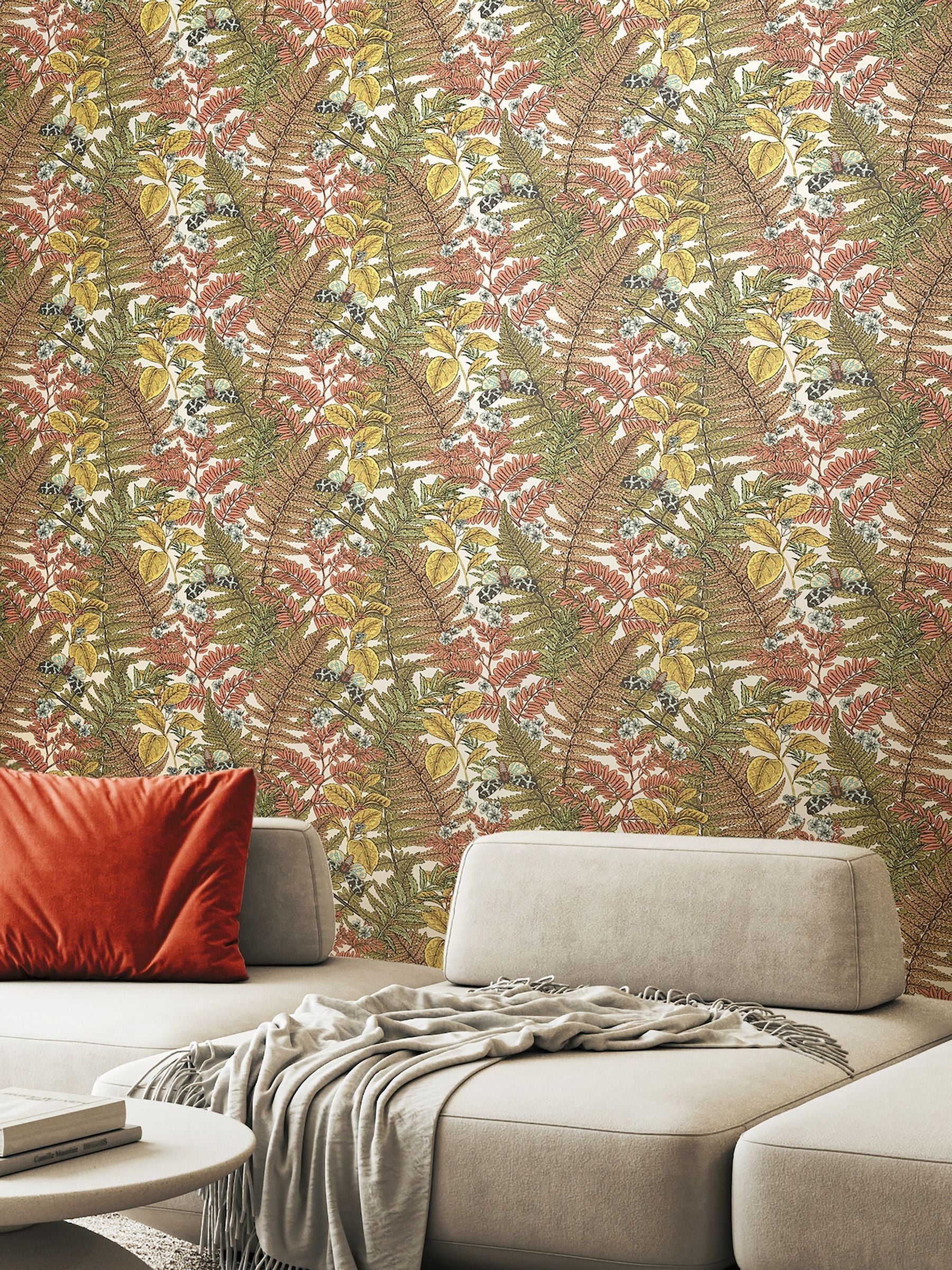 Hoopla Walls Warm Spice Wild Ferns wallpaper 10M - British product