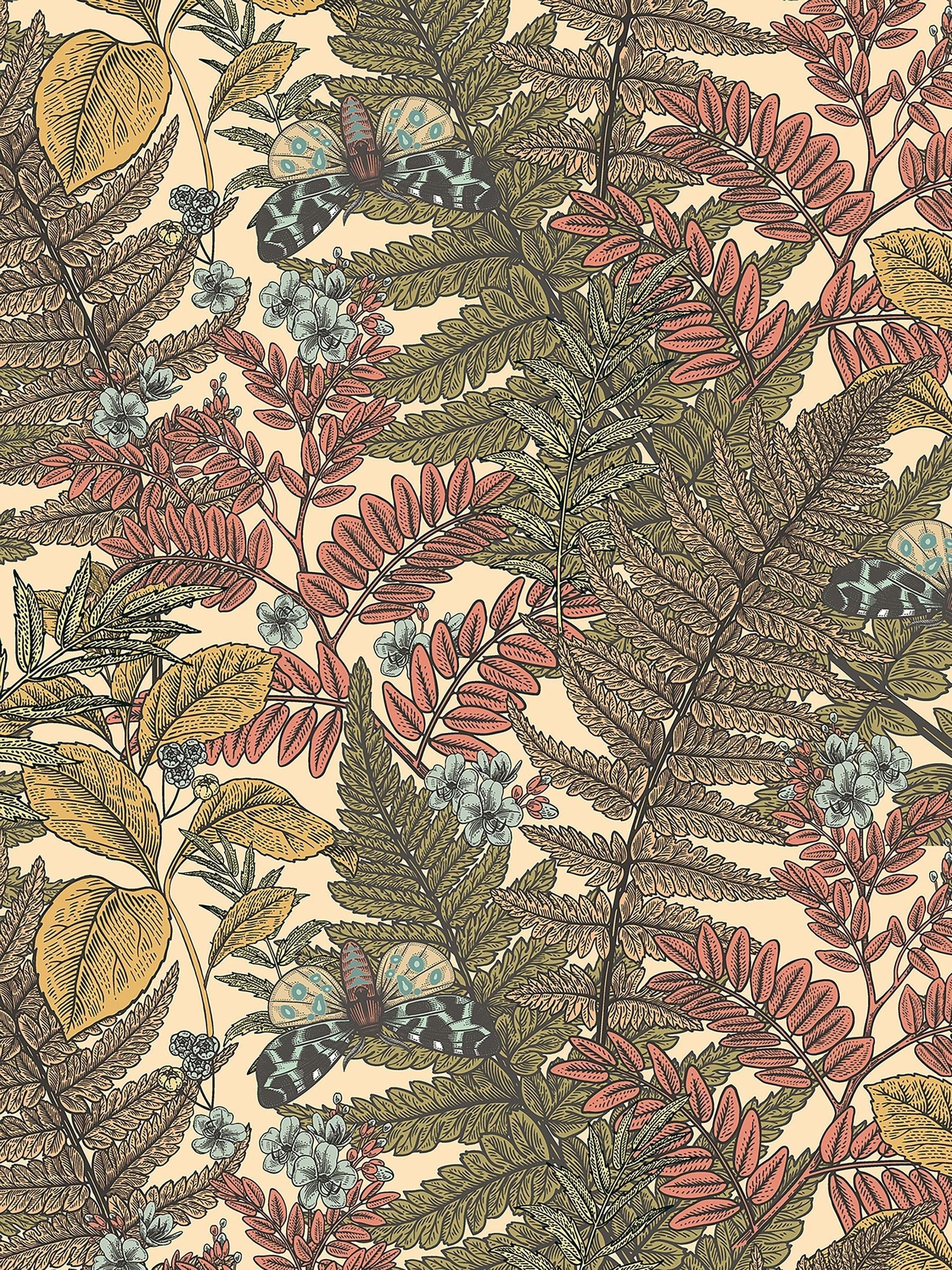 Hoopla Walls Warm Spice Wild Ferns wallpaper 10M - British product