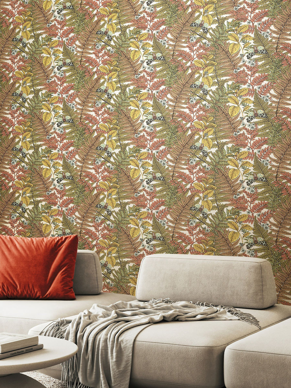 Hoopla Walls Warm Spice Wild Ferns wallpaper 10M - British product