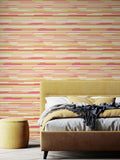 Hoopla Walls pink green stripe wallpaper 10m - British product
