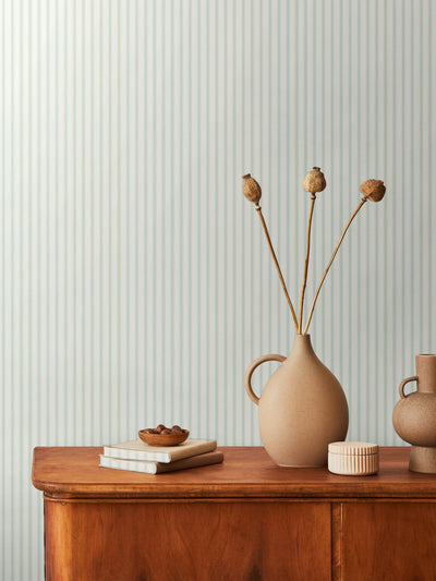 Next Hoopla Walls Seafoam Chalk Stripe Wallpaper 10m- Buy online at McGrocer