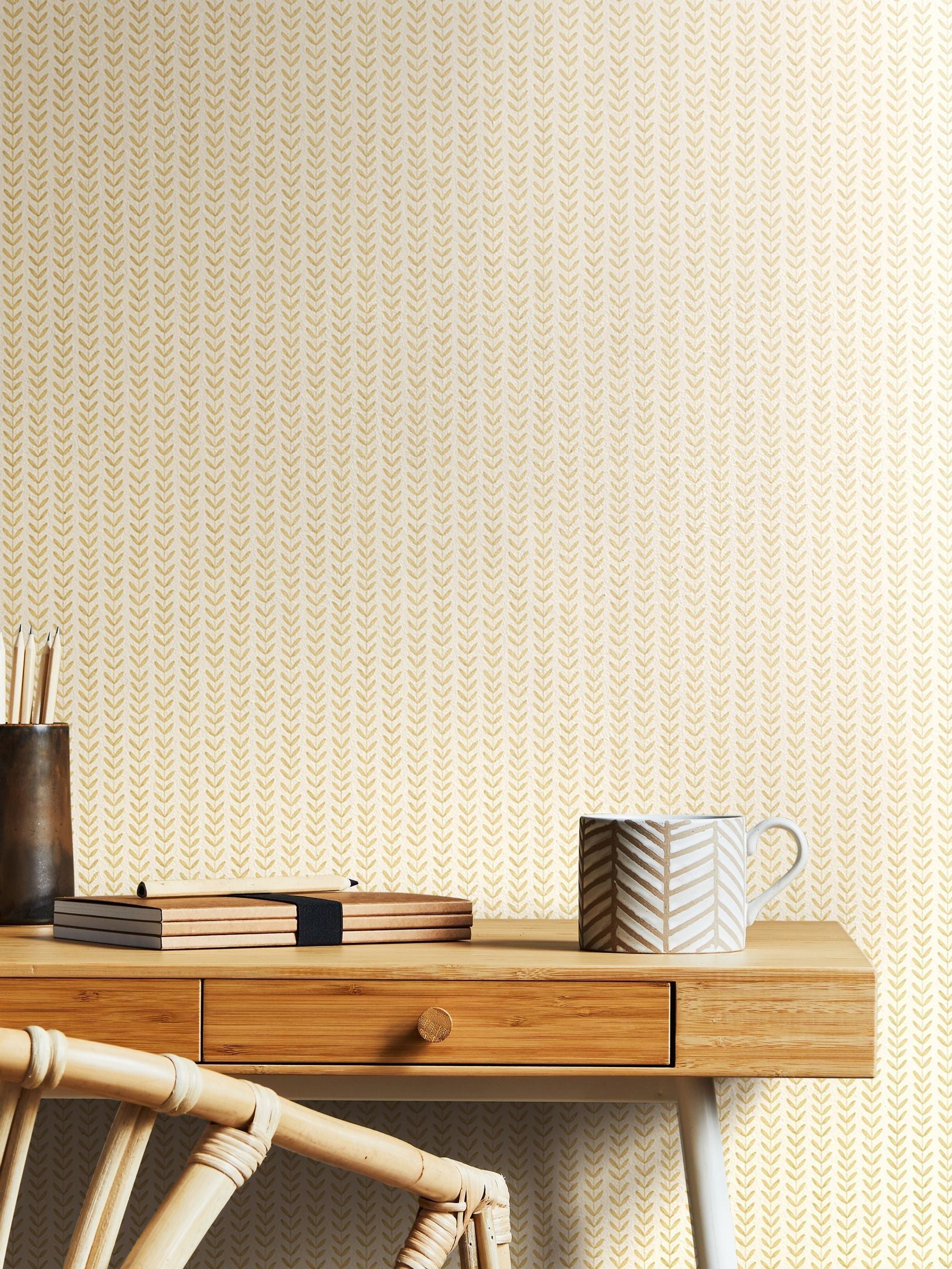 Hoopla Walls ditsy leaf stripe wallpaper 10m, imported from the UK