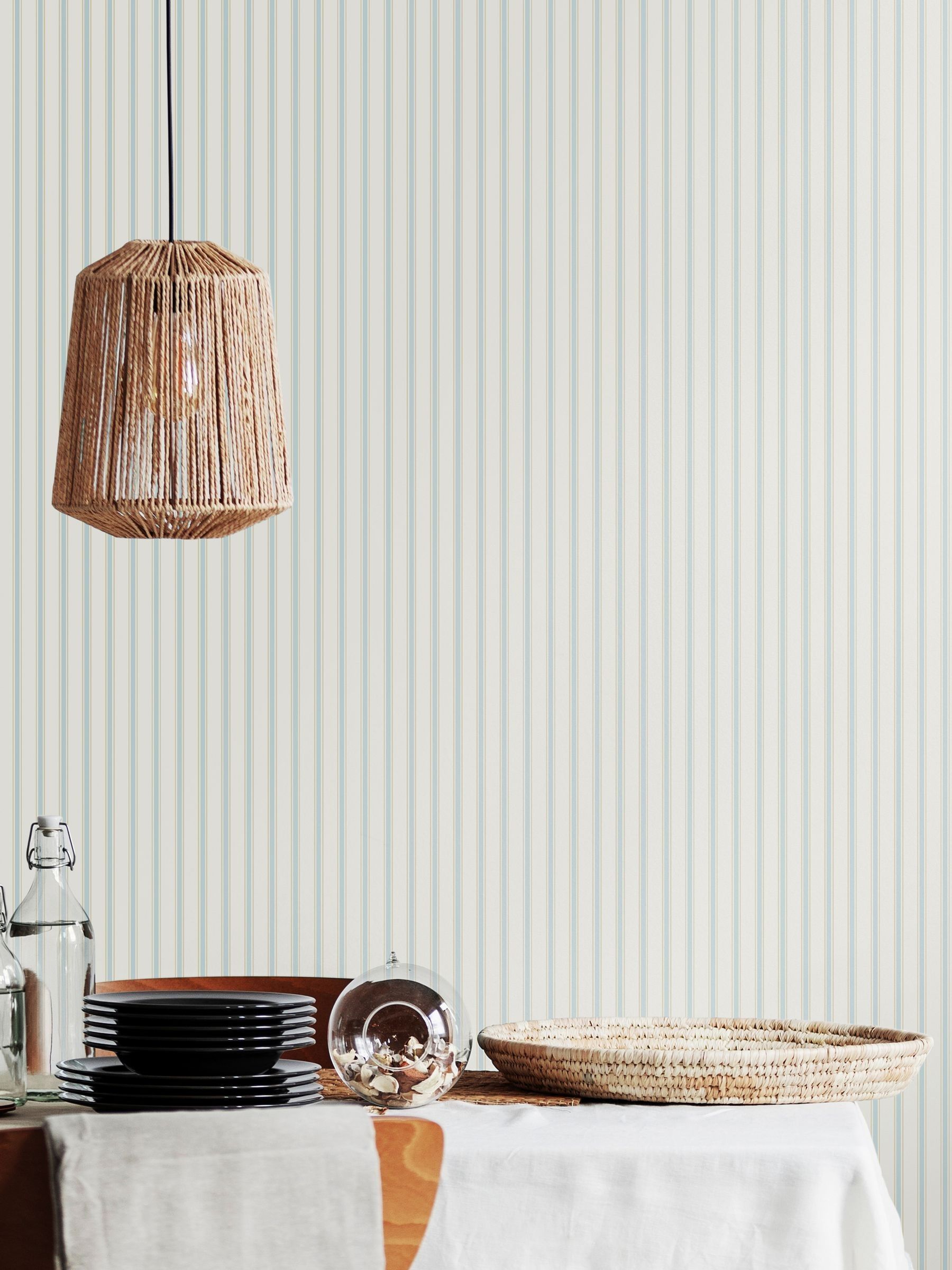 Hoopla Walls Sky Chalk Stripe wallpaper 10M - British product