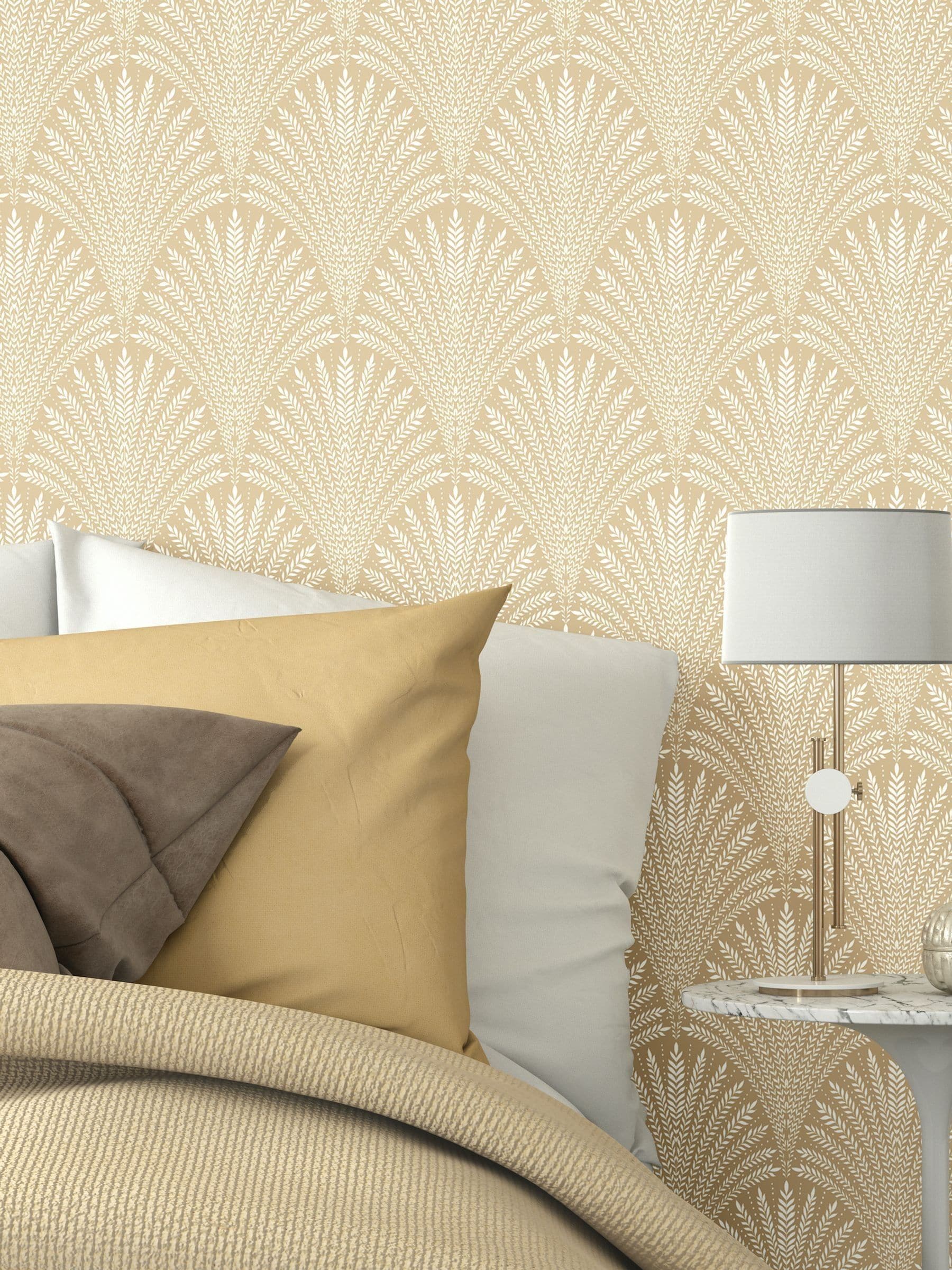 Hoopla Walls gold leaf fan wallpaper 10m, UK version