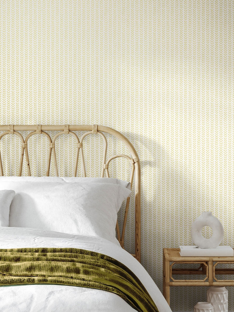 Hoopla Walls Lichen Ditsy Leaf Stripe wallpaper 10m (British brand)