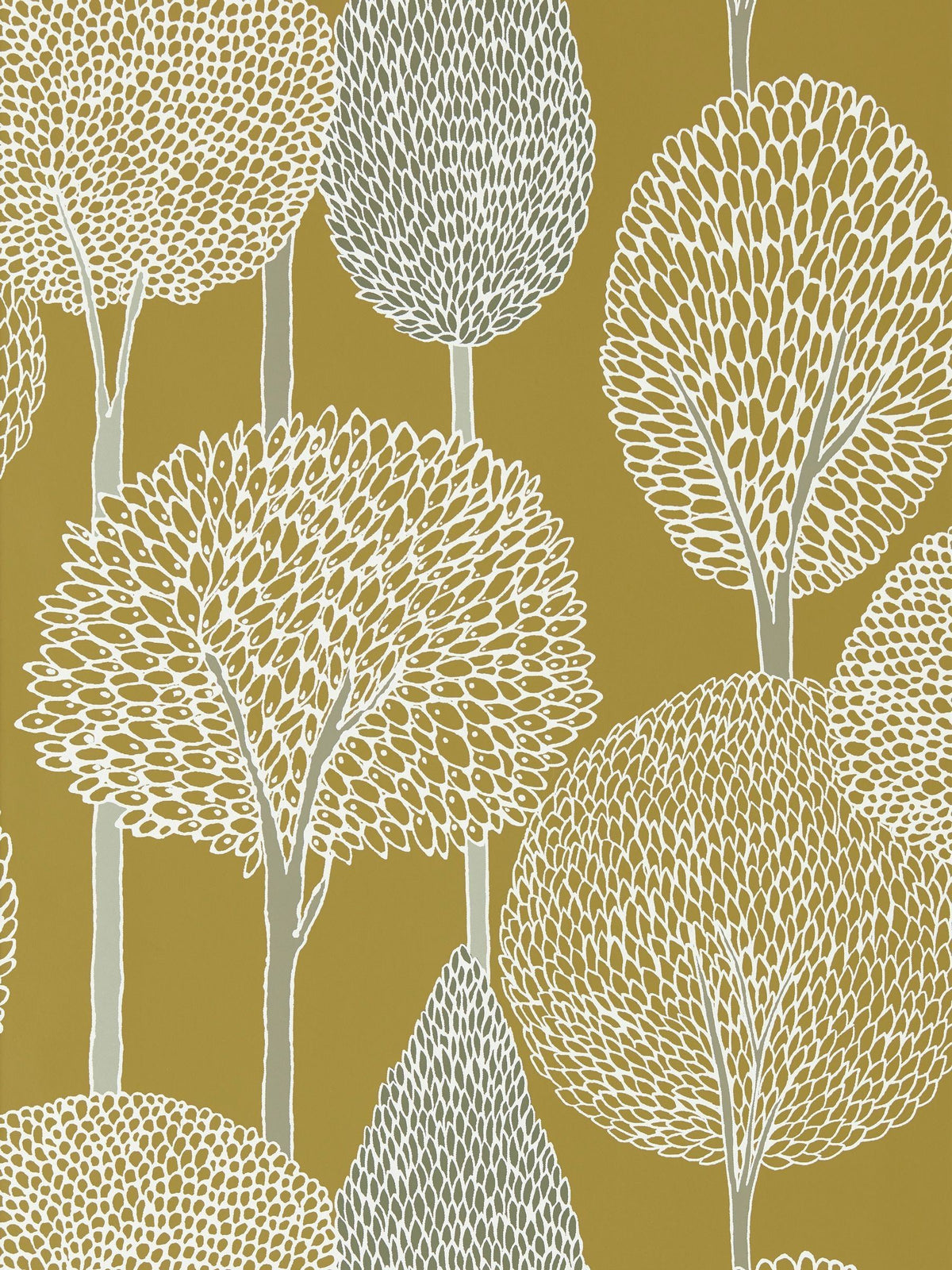 Harlequin Ochre/Taupe Silhouette Idyllic wallpaper roll, imported from the UK