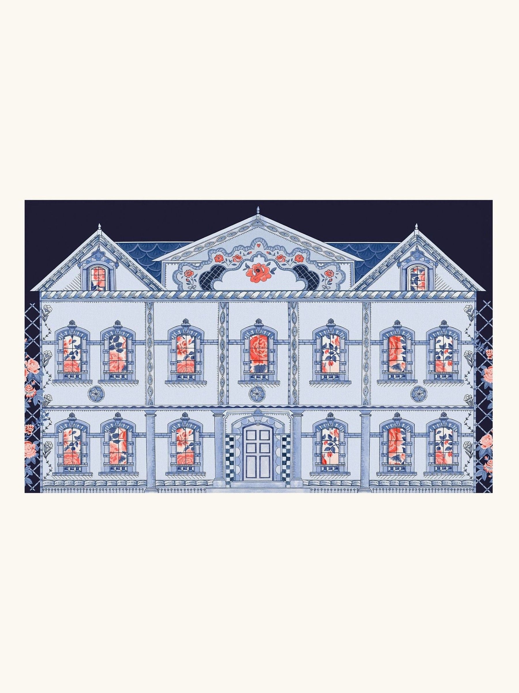 Cath Kidston Navy Doll House mural 4m x 2.5m, UK version