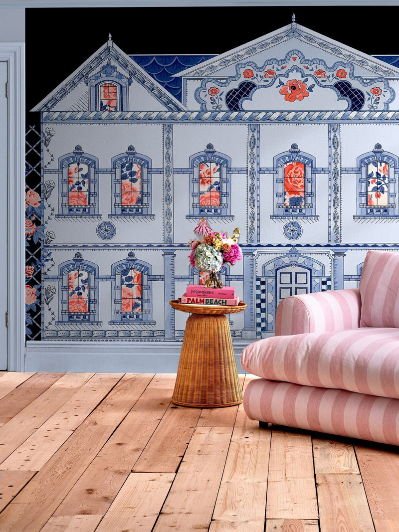 Cath Kidston Navy Doll House Mural 4 x 2.5m