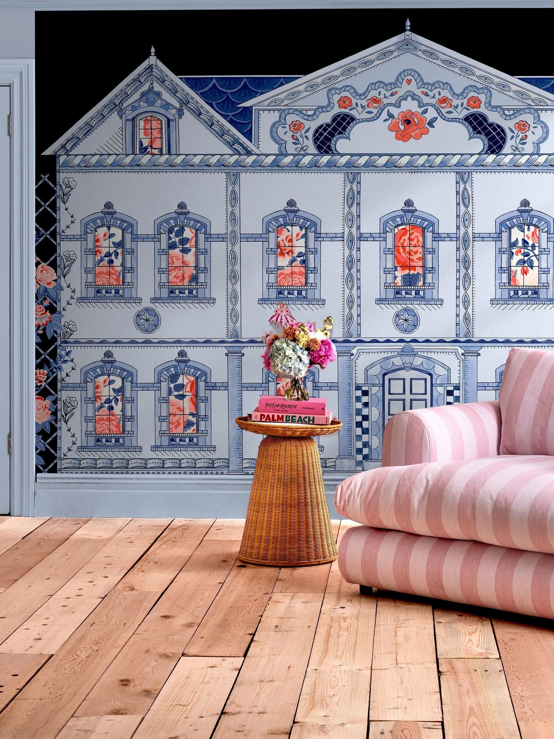 Cath Kidston Navy Doll House mural 4m x 2.5m, UK version