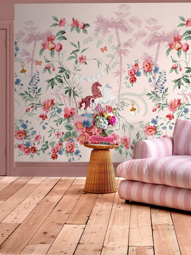 Cath Kidston Pink Colourful Life wallpaper mural 4x2.5m, UK version