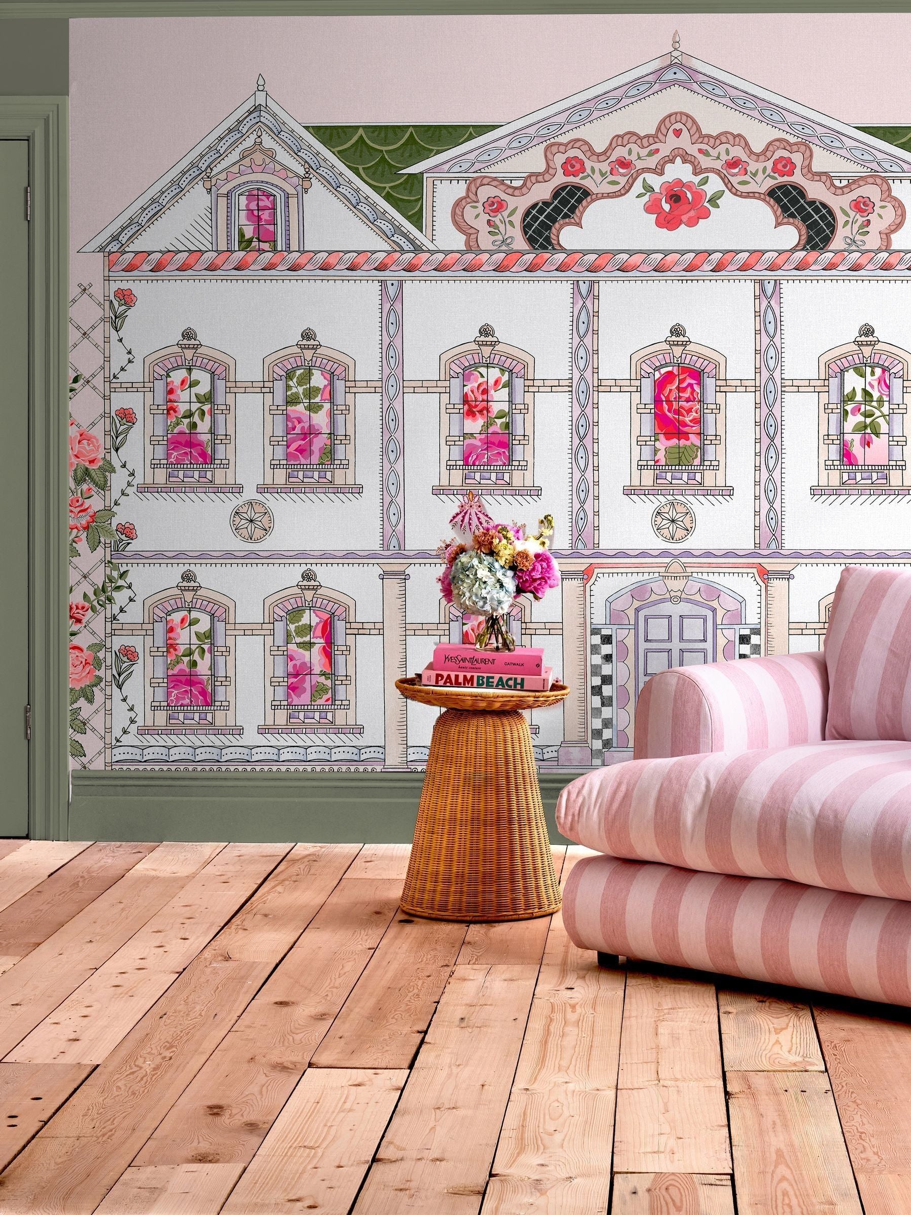 Cath Kidston Pink Doll House Mural 4 x 2.5m