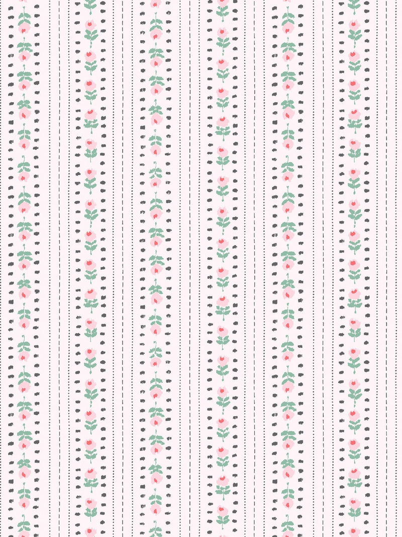 Cath Kidston Pink Rose Ticking Stripe wallpaper 10m, imported from the UK