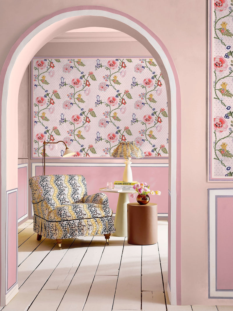 Cath Kidston wallpaper Pink Catnip 10m, UK version