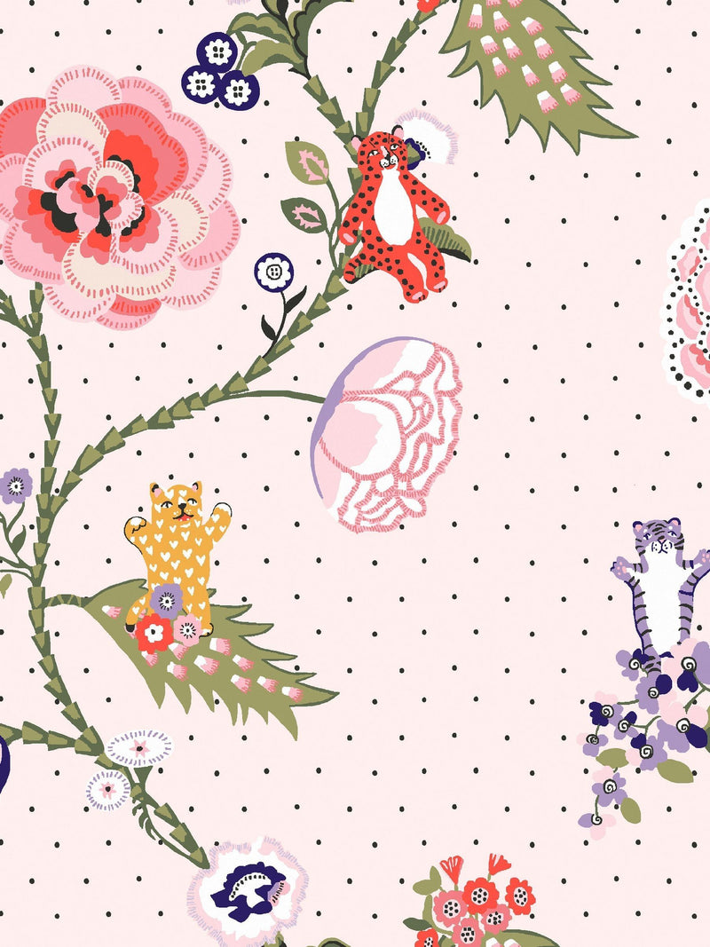 Cath Kidston wallpaper Pink Catnip 10m, UK version