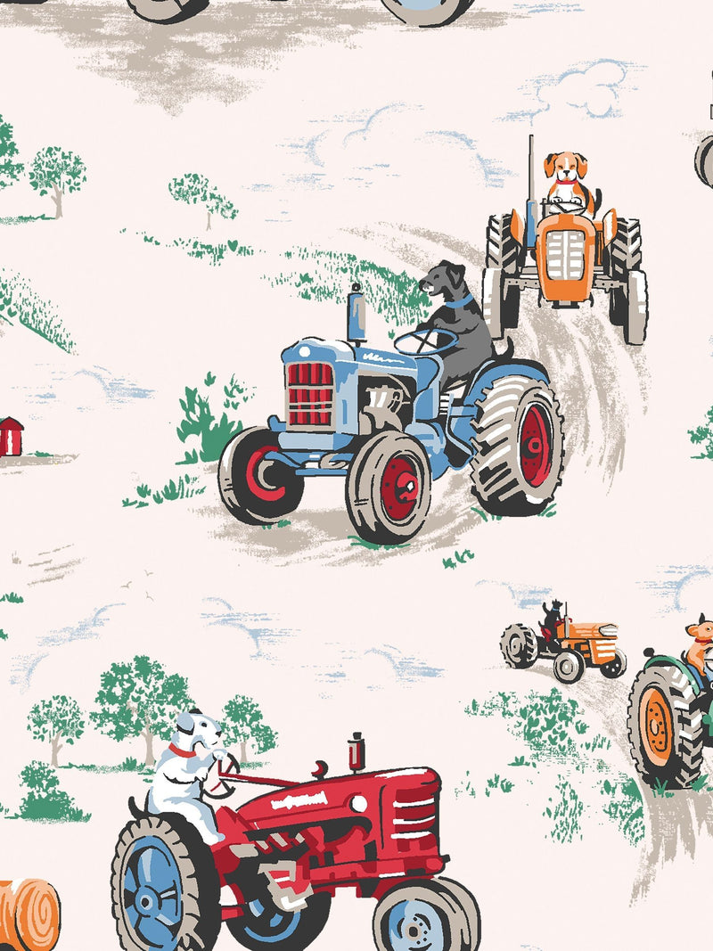 Cath Kidston Multi Tractor wallpaper 10m roll - British product