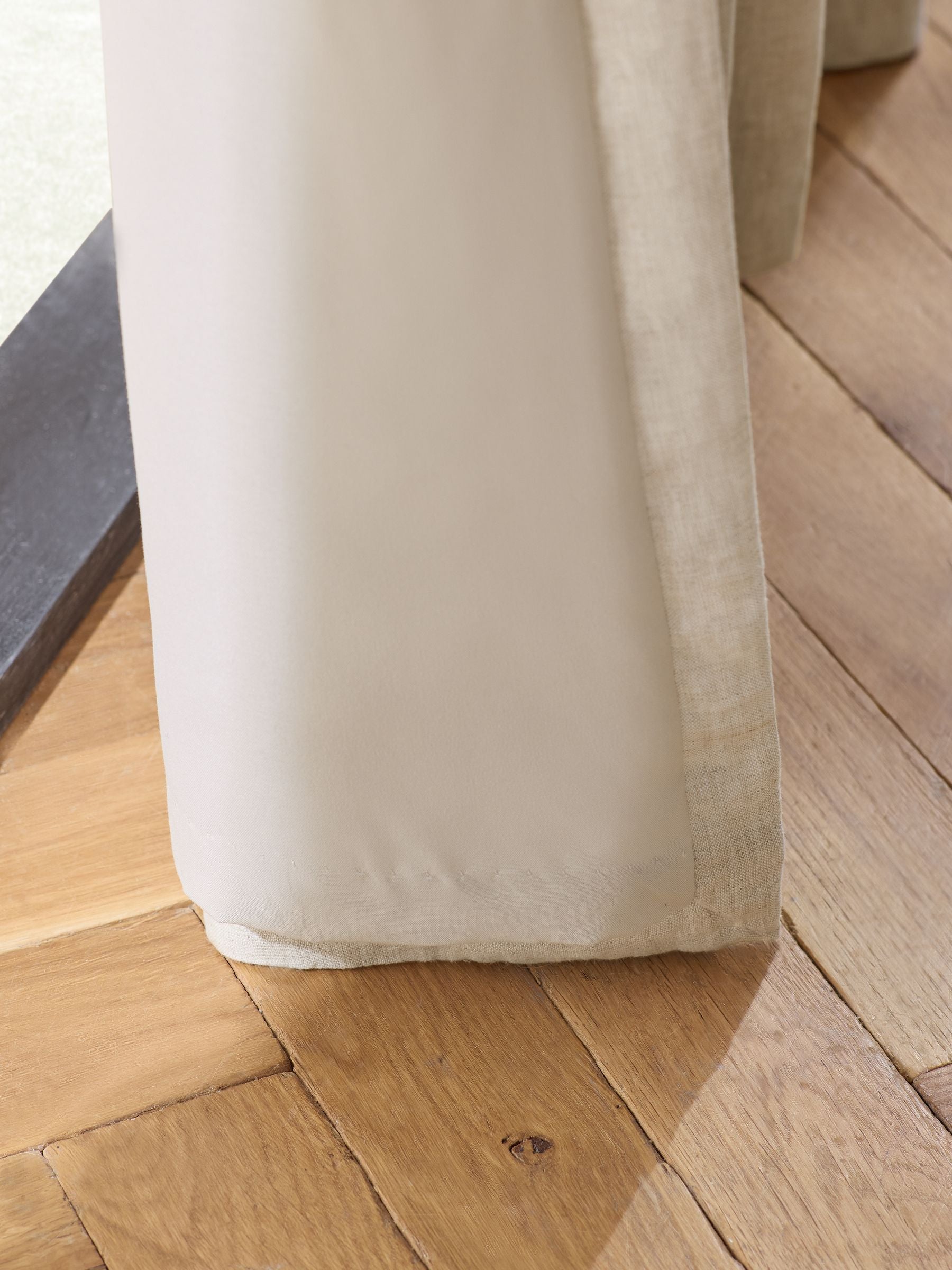 Natural N. linen light filtering curtains, imported from the UK
