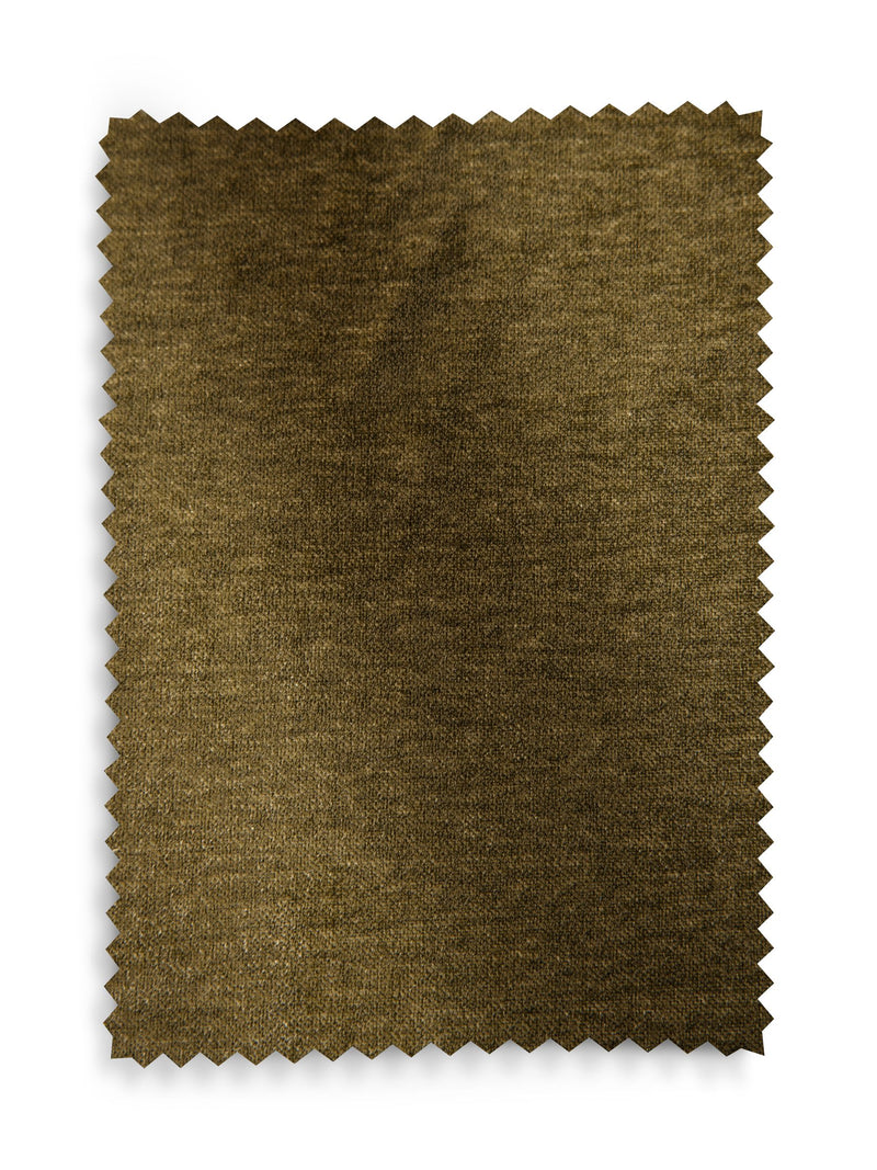Olive green chenille pencil pleat curtains - British product