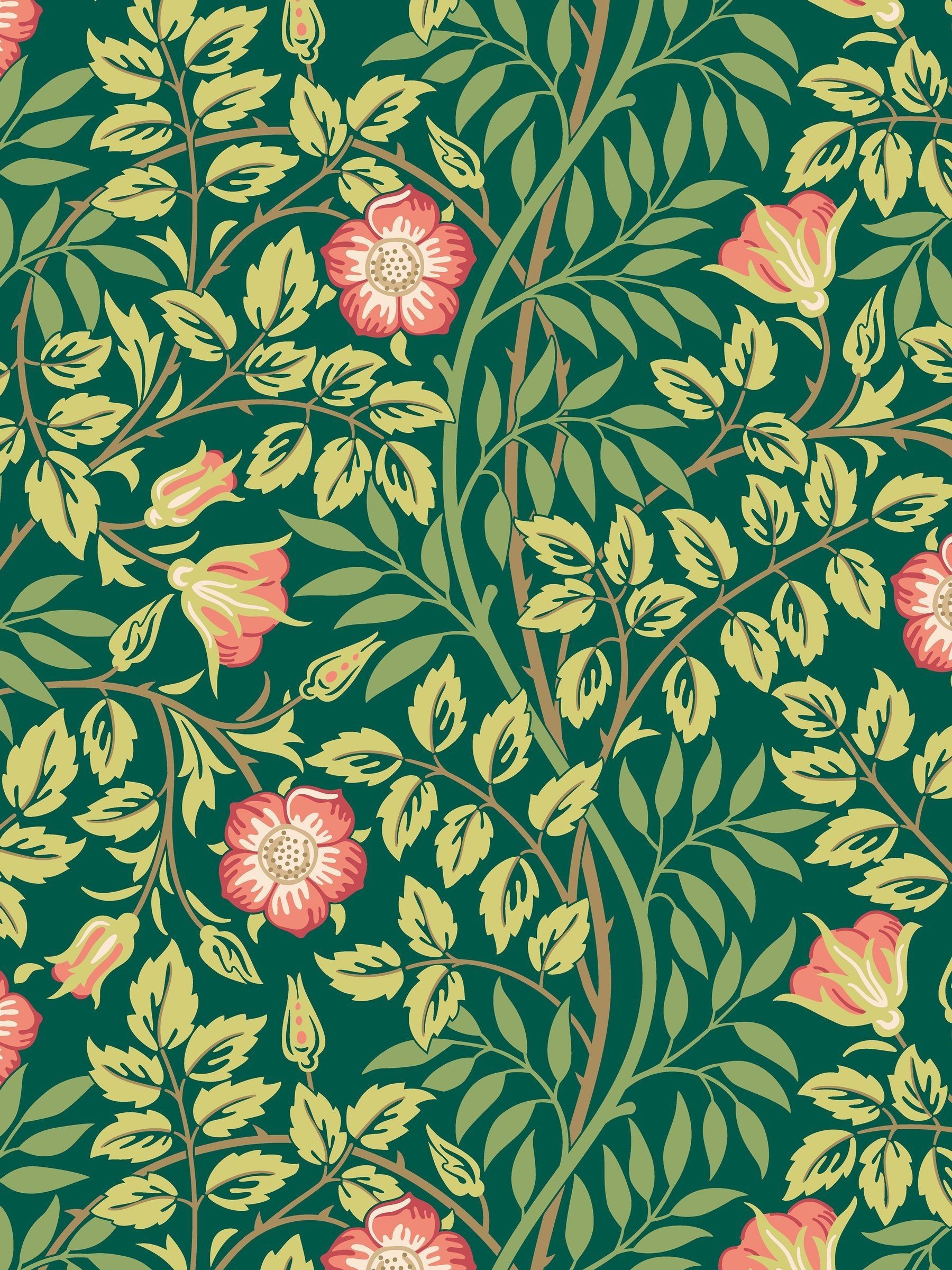 Hoopla Walls Sage Green Rosehip Wallpaper Sample A4