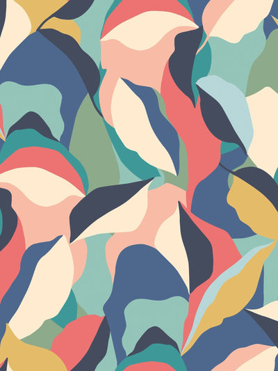 Next Hoopla Walls Navy Twist Leafy Patchwork A4 Wallpaper Sample- Buy online at McGrocer