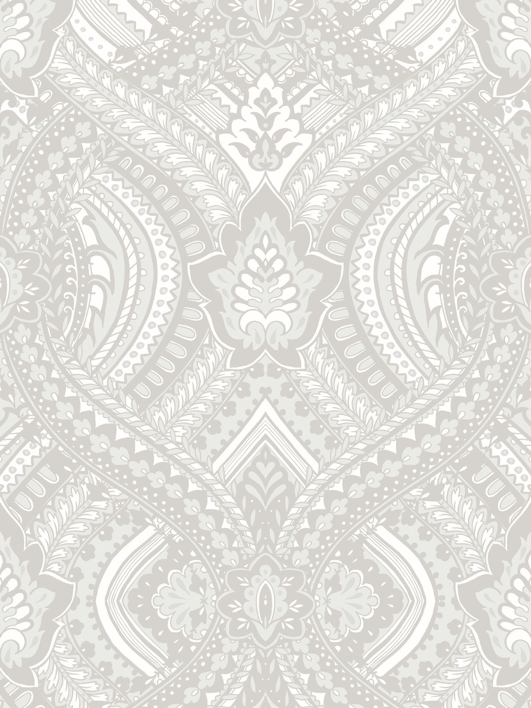 Hoopla Walls Grey Ogee Damask A4 Wallpaper Sample