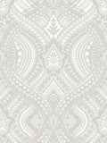 Hoopla Walls Grey Ogee Damask A4 Wallpaper Sample