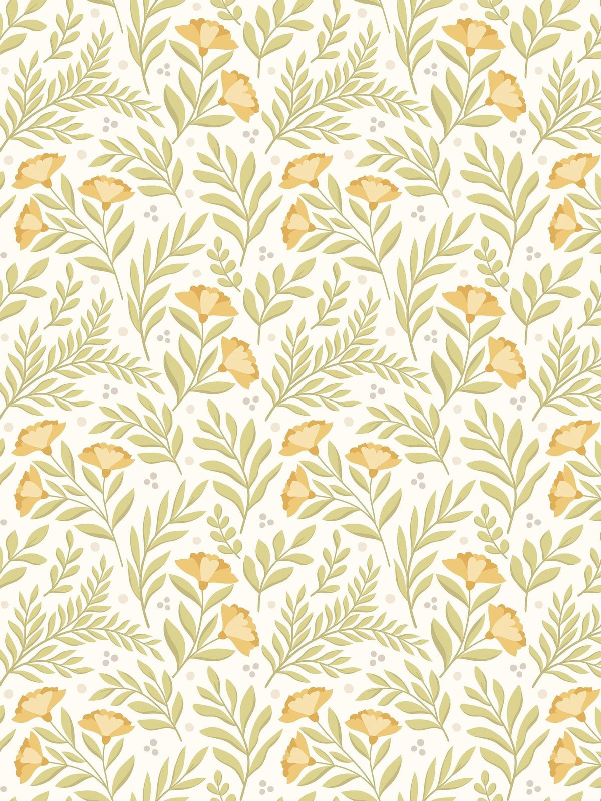 Hoopla Walls wallpaper sample Citrus Sun Petite Posy A4, UK version