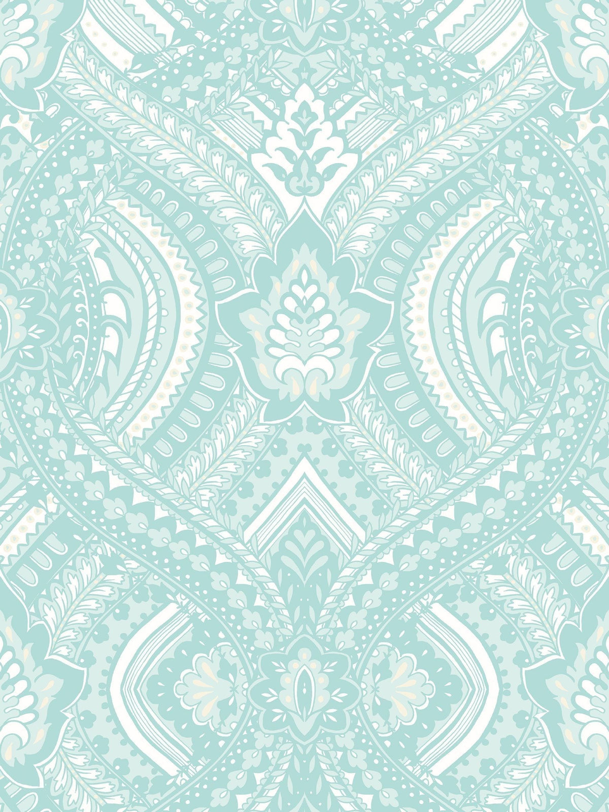 Hoopla Walls Ducke Egg Blue Ogee Damask A4 Wallpaper Sample