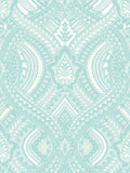 Hoopla Walls Ducke Egg Blue Ogee Damask A4 Wallpaper Sample