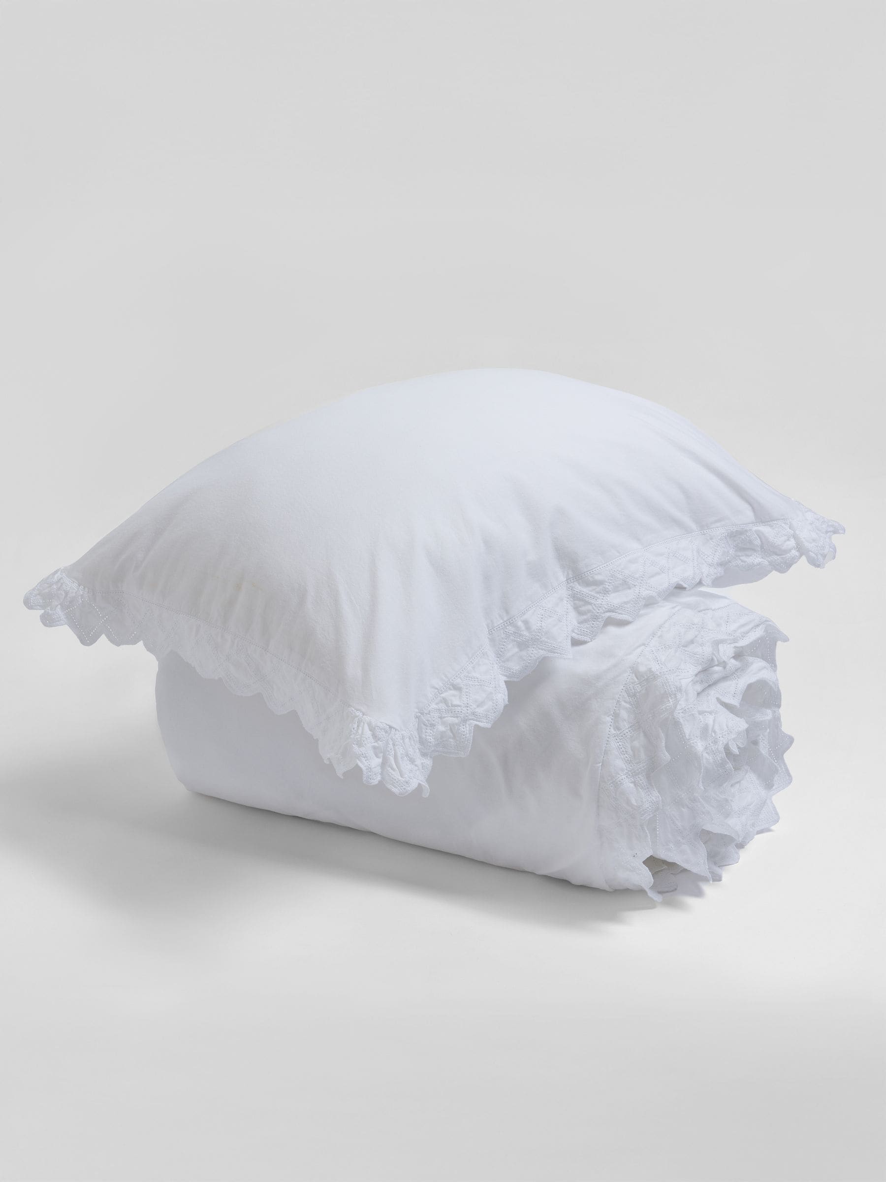 Secret Linen Store White Valerie Cotton Duvet Cover (British brand)