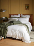 Secret Linen Store White Valerie Cotton Duvet Cover (British brand)