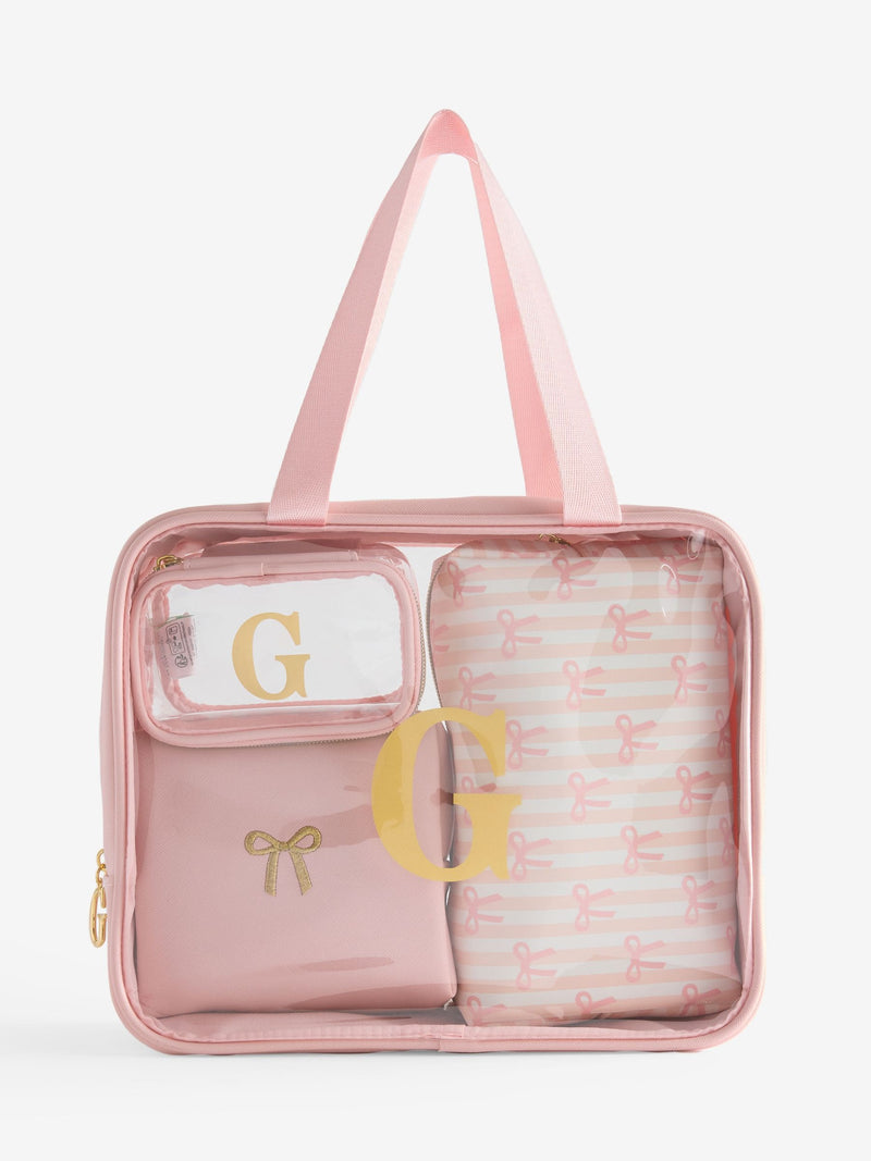 Pink alphabet makeup bag set 4-in-1, UK version