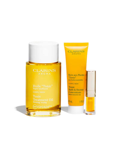 Next Clarins Tonic Body Oil Gift Set (Worth £49)- Buy online at McGrocer