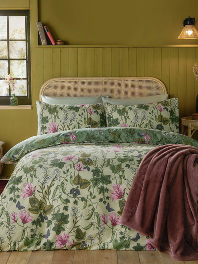 Furn Green Mystic Berry Reversible Duvet Cover and Pillowcase Set