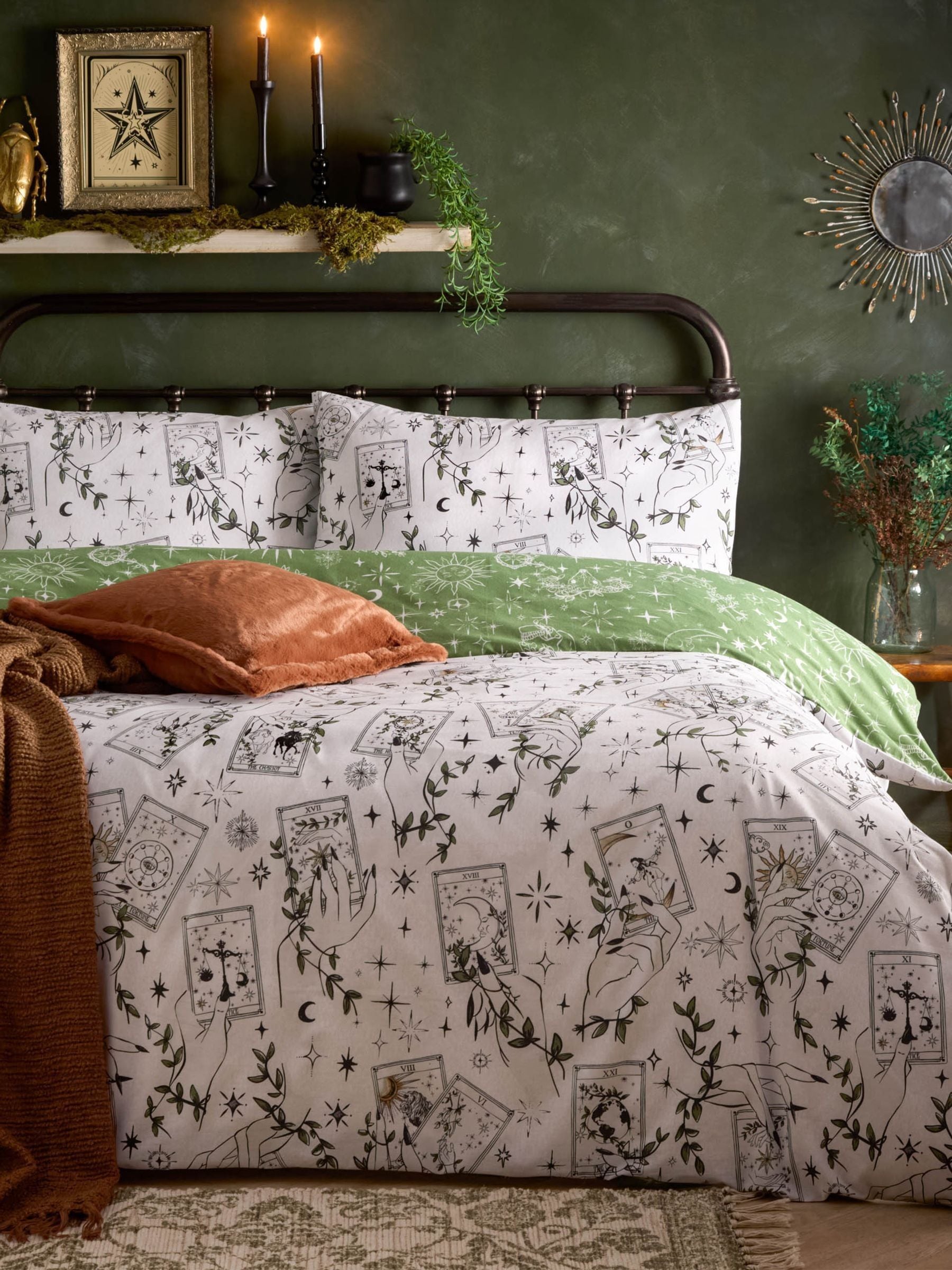 Furn Green Celestial Stories reversible duvet cover set - British product