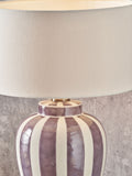 Pacific Lifestyle lilac Priscilla striped ceramic table lamp (British brand)