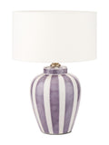 Pacific Lifestyle lilac Priscilla striped ceramic table lamp (British brand)