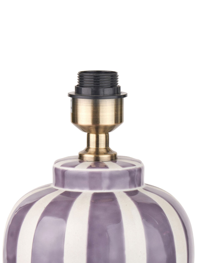 Pacific Lifestyle lilac Priscilla striped ceramic table lamp (British brand)