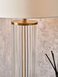 Pacific Lifestyle Ciara clear glass table lamp with cotton shade, UK version
