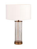 Pacific Lifestyle Ciara clear glass table lamp with cotton shade, UK version