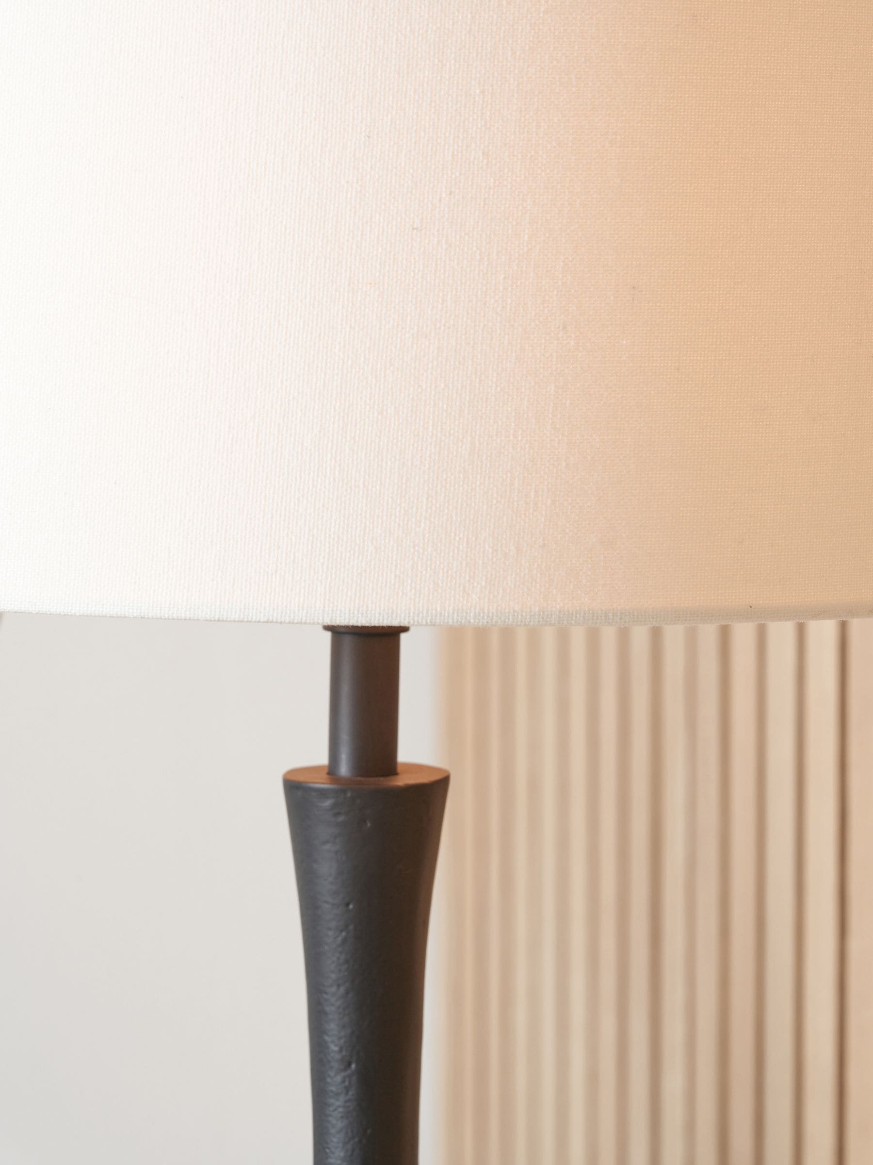 Pacific Lifestyle Llora curved table lamp with white shade, UK version