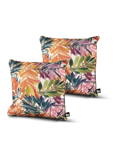 Next B-Cushions Extreme Lounging 2 Pack White Outdoor Tropical Palm Print Cushions 43x43 cm- Buy online at McGrocer